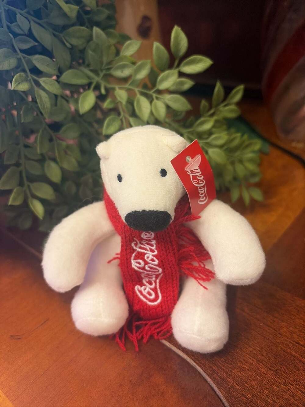 Coca-Cola 4-inch Mini Polar Bear Plush with Red Scarf and Tag